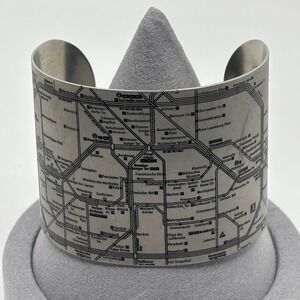 Designhype Berlin Metro Map Cuff Bracelet Silver BVG Transit 2014 Retro
